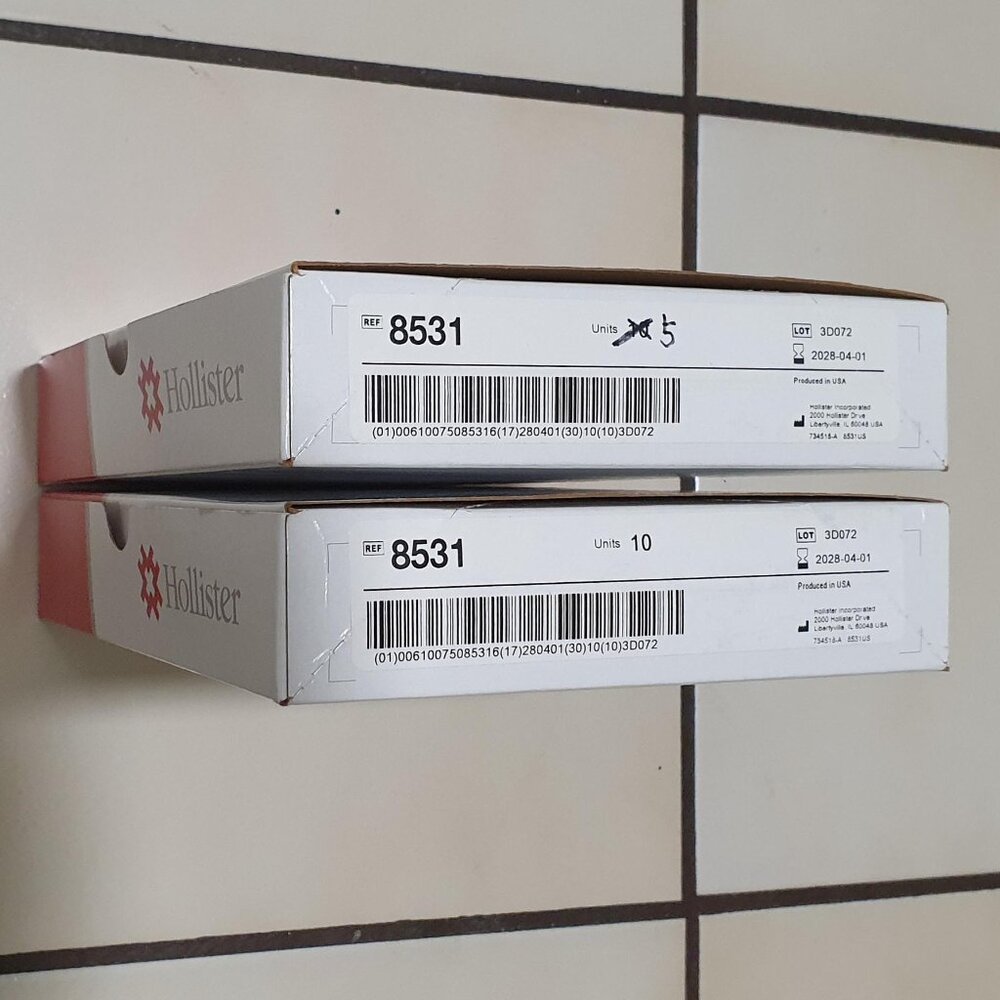 Hollister ostomy pouch 8531 ( Ultra-Clear ) - 10 units / Box + 5 Extra units